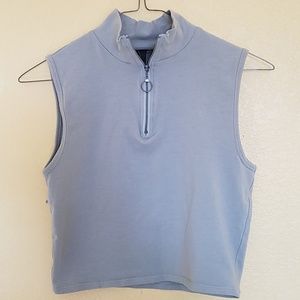 Sleeveless Mock Neck Crop Top